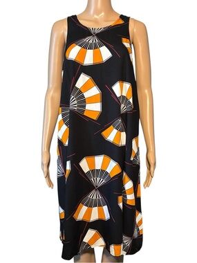 Sam and Jess Women's Dress Size L Pullover Scoop Neck Sleeveless Midi Shift